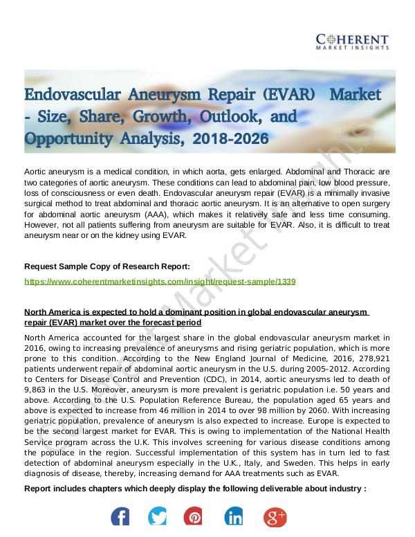 Stairlifts Market: Foresees Skyrocketing Growth in the Coming Years Endovascular Aneurysm Repair (EVAR)  Market