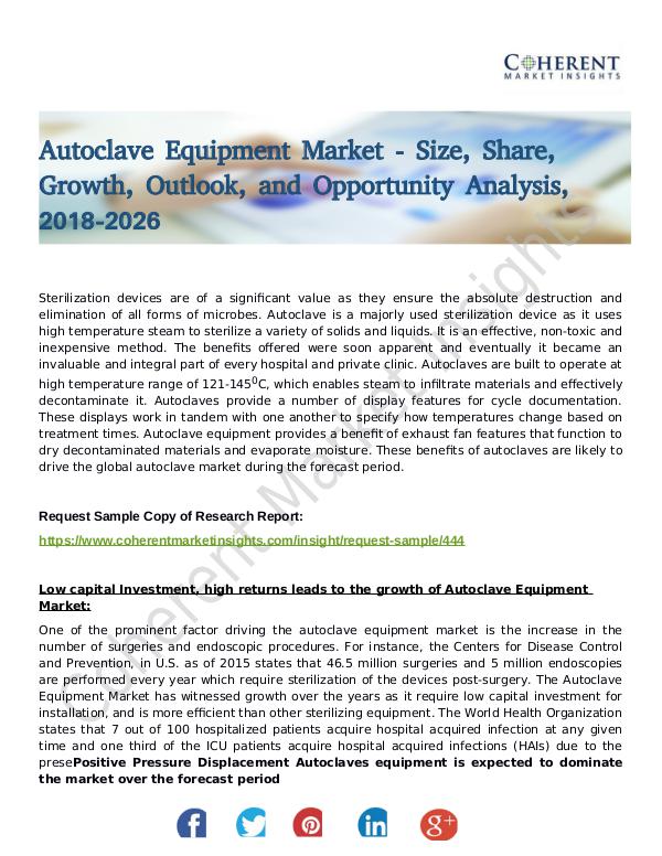 Stairlifts Market: Foresees Skyrocketing Growth in the Coming Years Autoclave Equipment Market