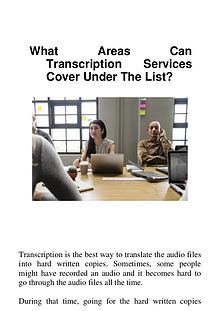 What Areas Can Transcription Services Cover Under The List?