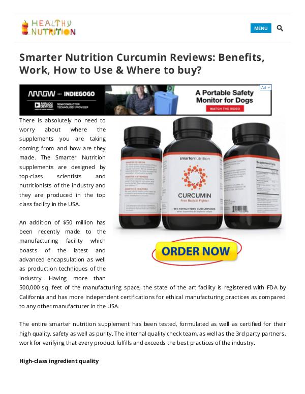 Smarter Nutrition Curcumin Supplement Benefits,Side Effects Smarter Nutrition Curcumin