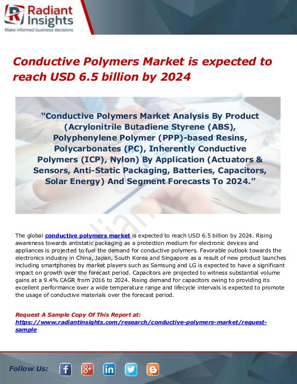 Chemicals Market Research Reports Conductive Polymers Market
