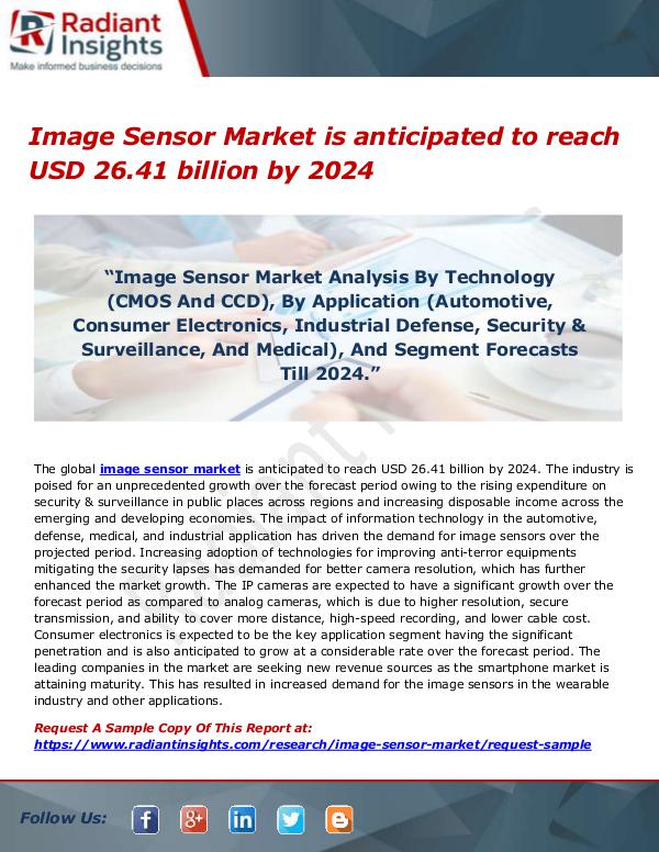 Semiconductor Market Research Reports Image Sensor Market is anticipated to reach USD 26