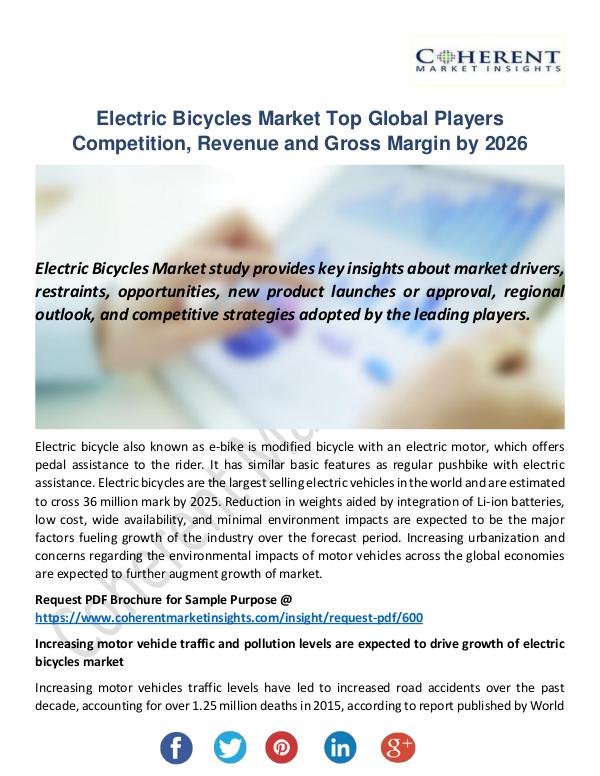 Christy Publications Electric Bicycles Market
