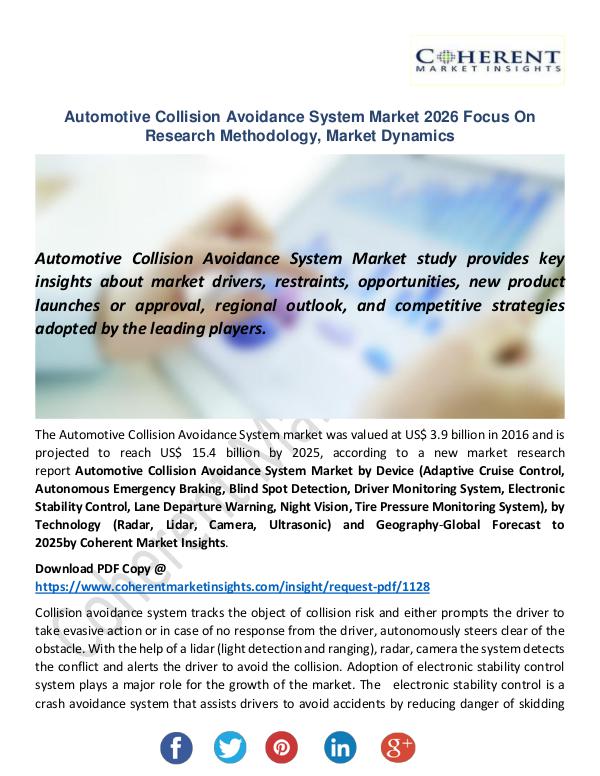 Christy Publications Automotive Collision Avoidance System Market