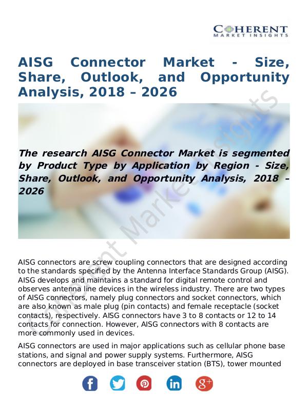 AISG Connector Market - Size, Share, Outlook, and Opportunity Analysi AISG Connector Market
