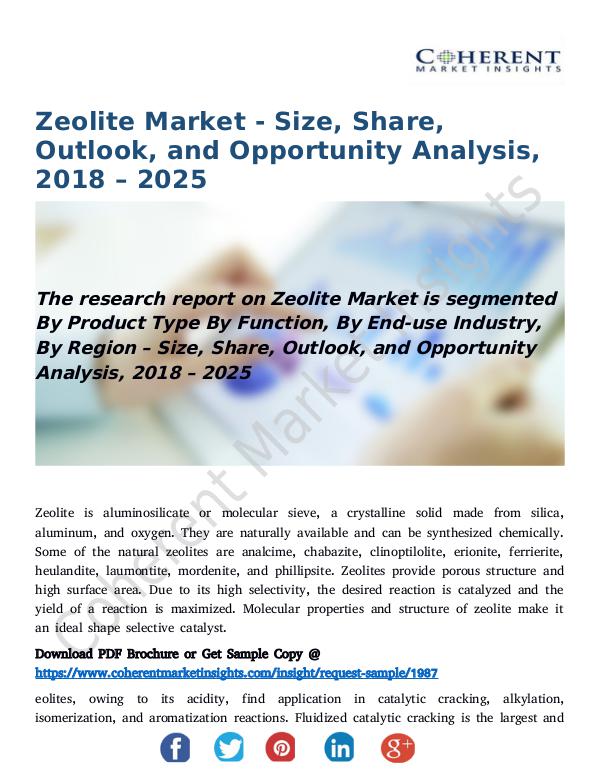 Zeolite Market - Size, Share, Outlook, and Opportunity Analysis, 2018 Zeolite Market