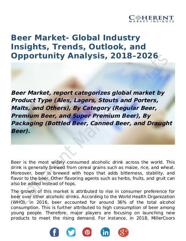Beer Market- Global Industry Insights, Trends, Outlook, and Opportuni Beer Market