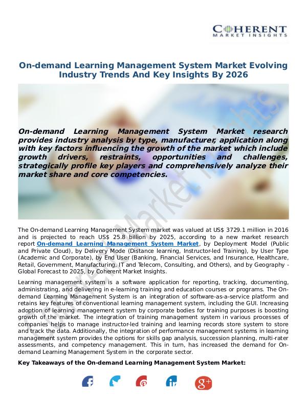 Techno World On-demand-Learning-Management-System-Market