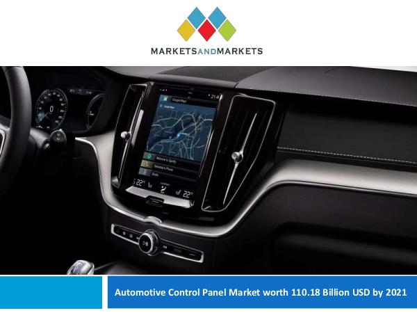 Automotive Market Revenue, Trends, Growth, Technologies, CAGR Automotive Control Panel Market 