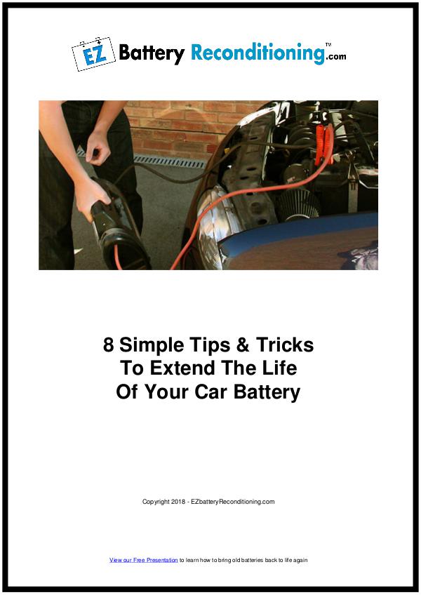 EZ Battery Reconditioning PDF Download, Course, Book Reviews EZ Battery Reconditioning PDF - Car Battery