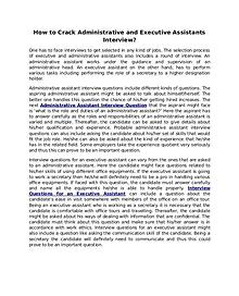 How to Crack Administrative and Executive Assistants Interview?