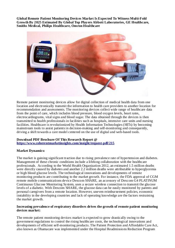 Healtcare Global Remote Patient Monitoring Devices Market