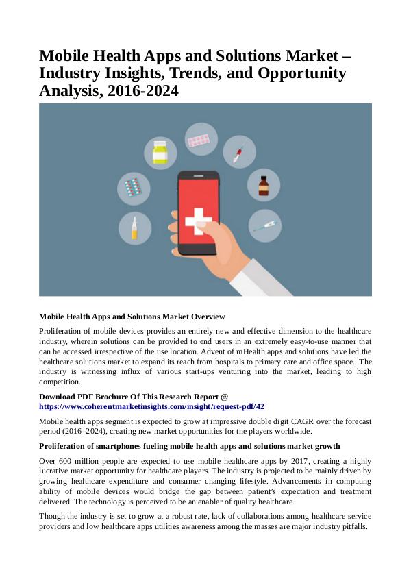 Mobile Health Apps and Solutions Market