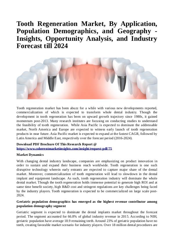 Healtcare Tooth Regeneration Market