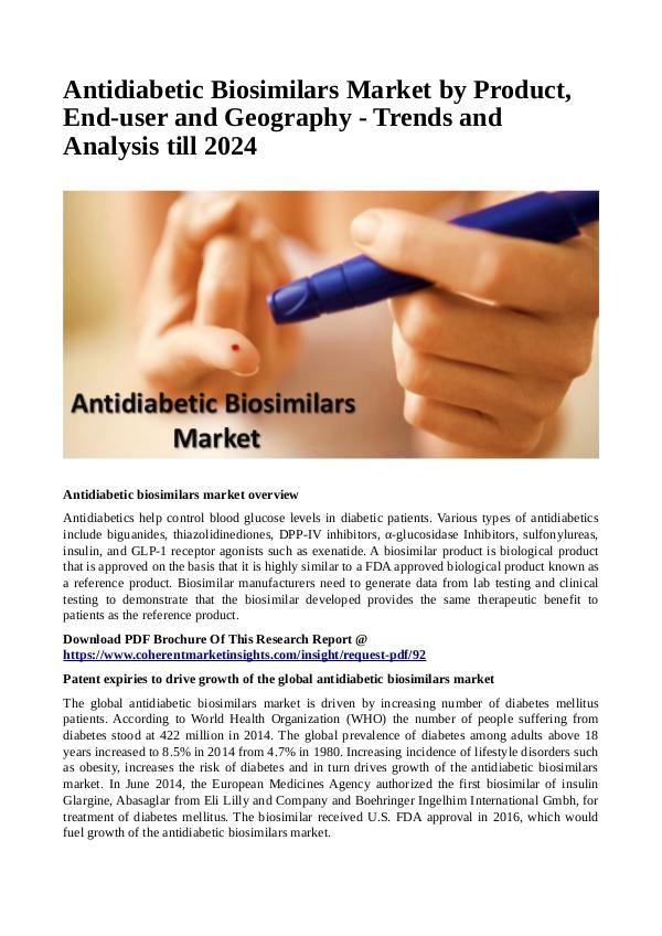 Healtcare Antidiabetic Biosimilars Market