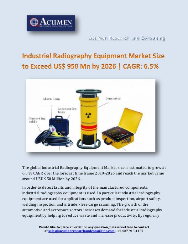 Acumen Research and Consulting Industrial Radiography Equipment Market
