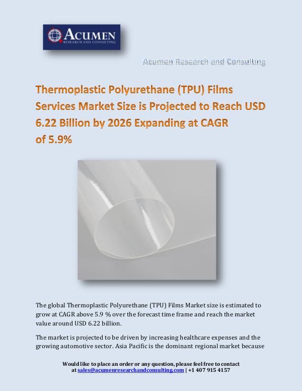Acumen Research and Consulting Thermoplastic Polyurethane (TPU) Films Services Ma