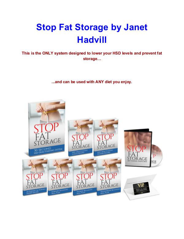 Janet Hadvill Stop Fat Storage review pdf download Stop Fat Storage Janet Hadvill review