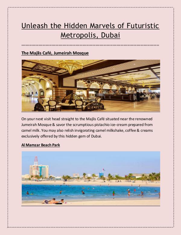 Ask Dubai Visa Uncover Jaunty Hidden Places of Dubai