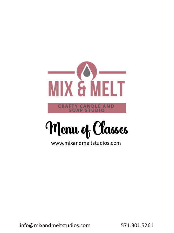 Mix and Melt Studios Partner Menu Menu of Classes_Partner Booklet