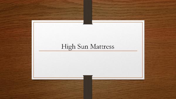 High Sun Mattress High Sun Mattress