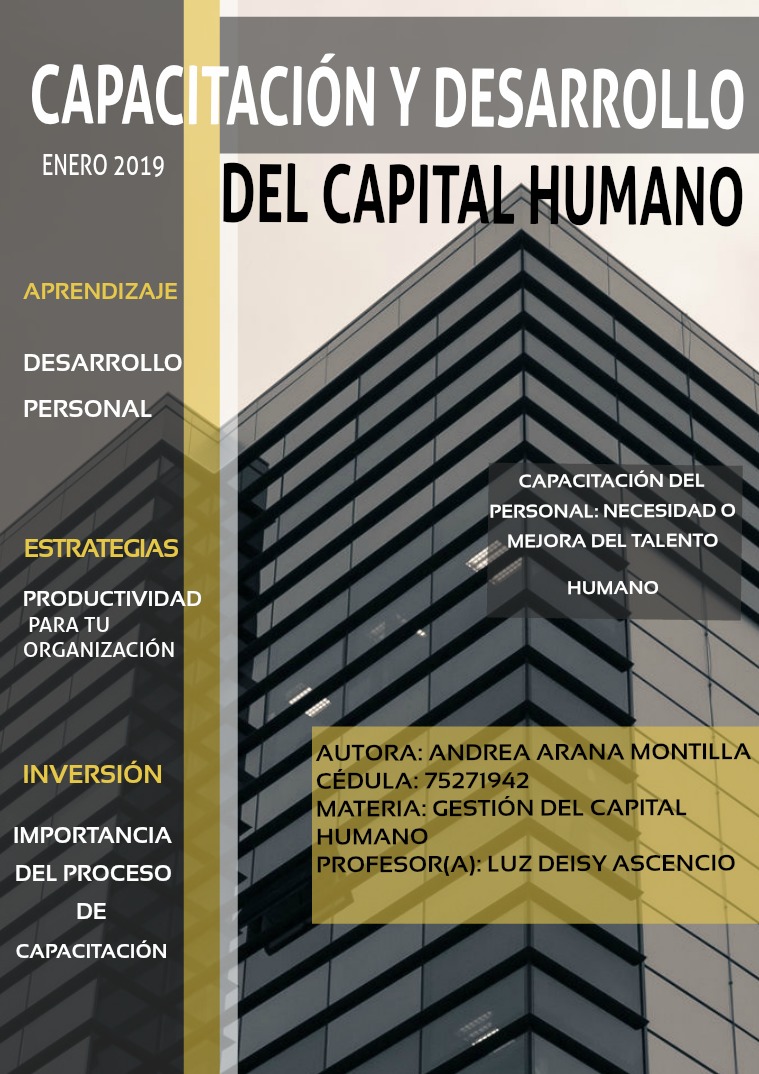Capacitación y desarrollo del capital humano Capacitación y desarrollo del capital humano