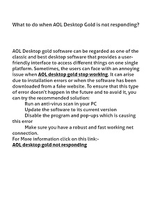 What to do when AOL Desktop Gold is not responding?