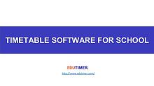 Timetable Software for Schools