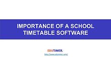 Importance of a School Timetable Software