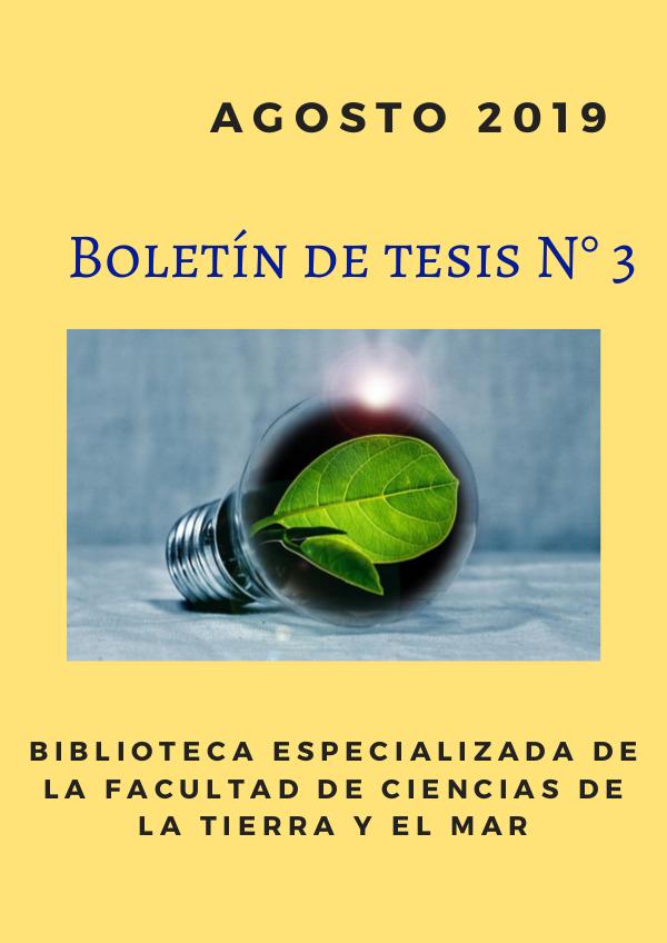 Boletín de tesis N° 3 BCTM Boletín N. 3 _ Agosto 2019