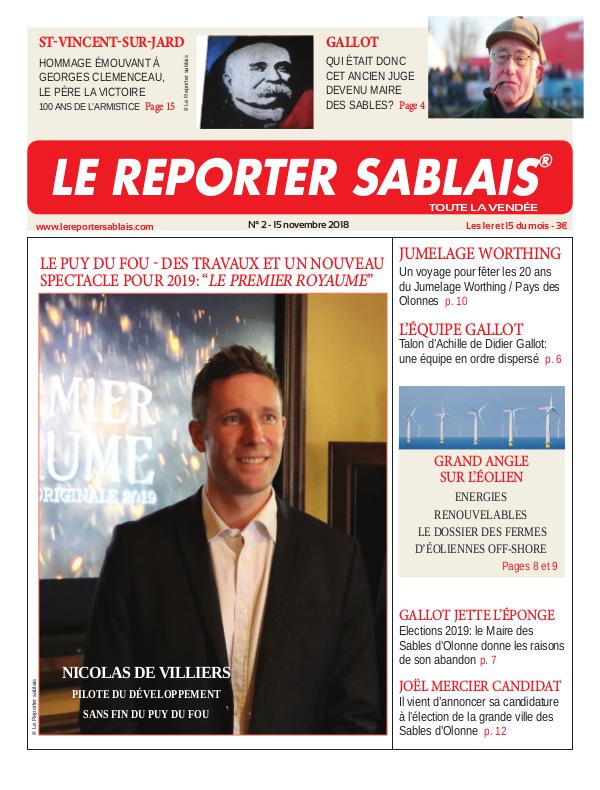 Le Reporter sablais n°2 - 15 novembre 2018