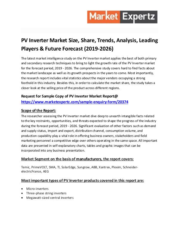 Industry Forecast PV Inverter