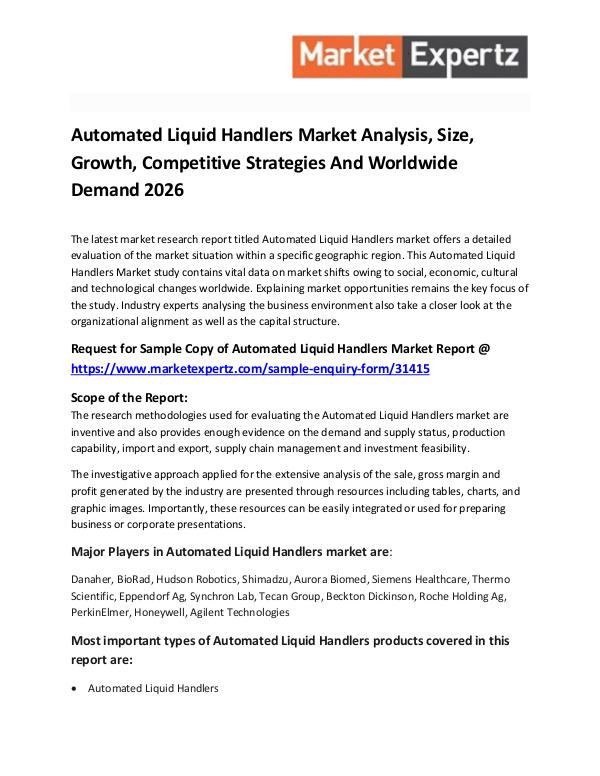 Industry Forecast Automated Liquid Handlers Market