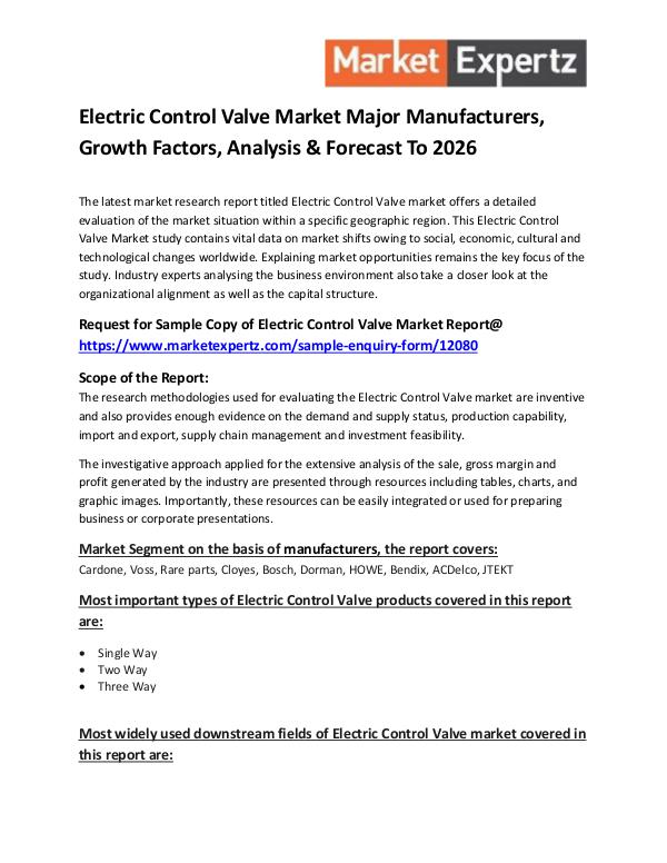 Industry Forecast Electric Control Valve Market