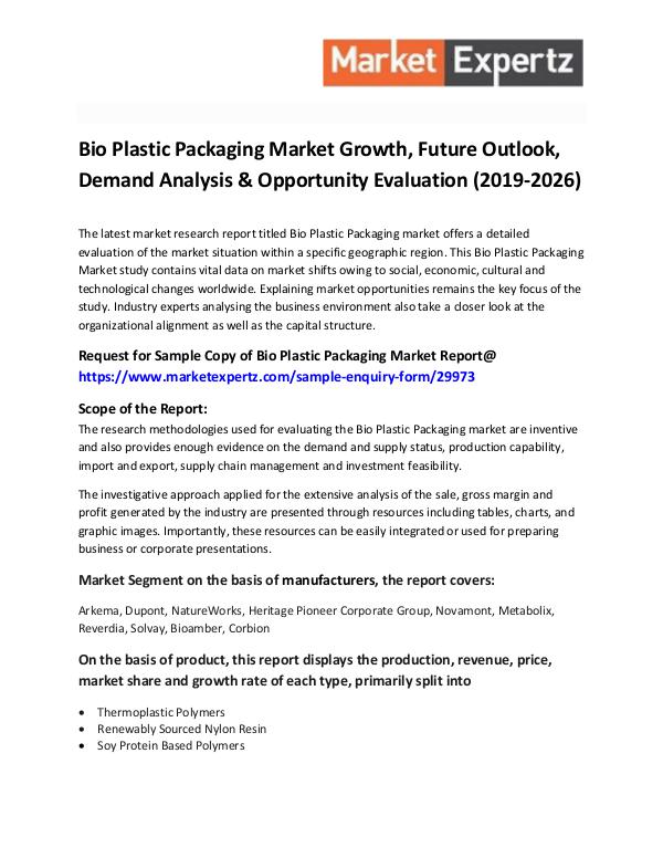 Bio Plastic Packaging Market