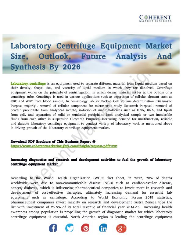 Healthcare Insights Laboratory Centrifuge Equipment Market