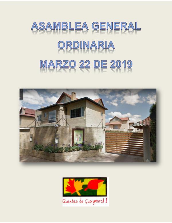 Asamblea General Quintas de Guaymaral 2019 Asamblea General Quintas de Guaymaral 2019