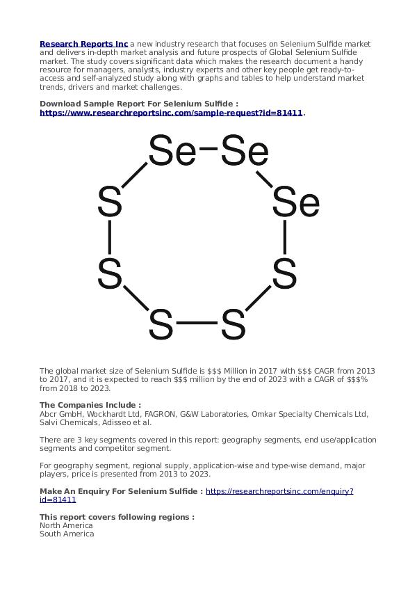 Business Research Reports 2019 Selenium Sulfide