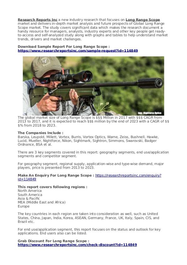 Business Research Reports 2019 Long Range Scope