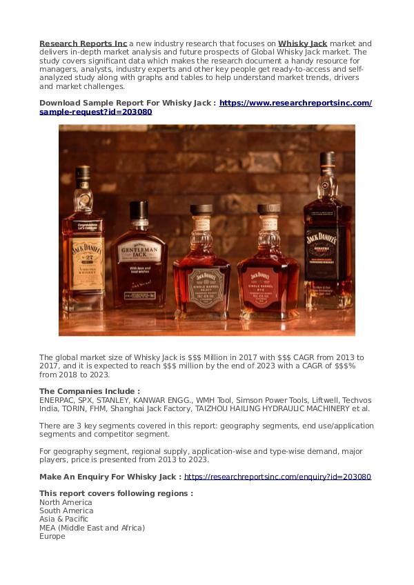 Business Research Reports 2019 Whisky Jack