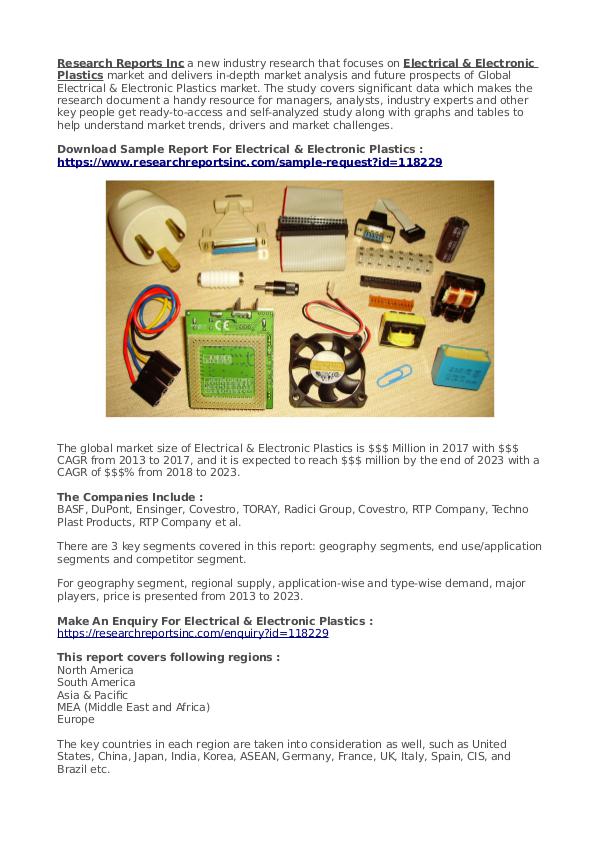 Business Research Reports 2019 Electrical & Electronic Plastics