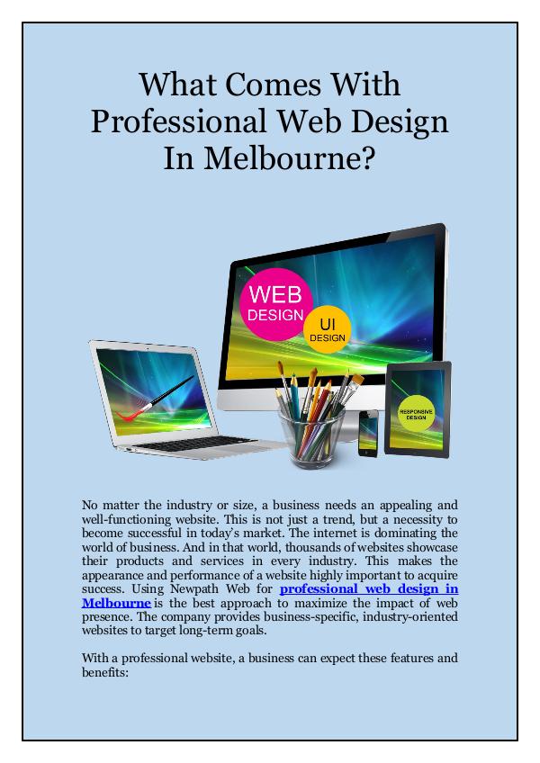 What Comes With Professional Web Design in Melbourne? What Comes With Professional Web Design In Melbour