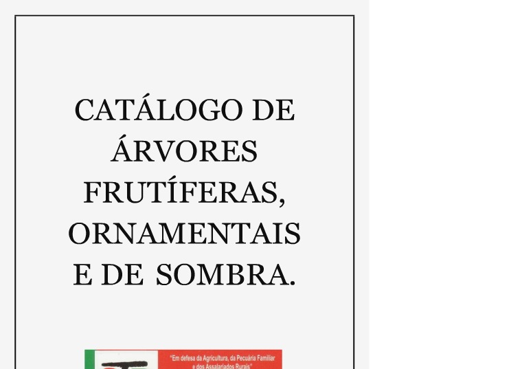 Minha primeira publicação CATÁLOGO DE ÁRVORES FRUTÍFERAS