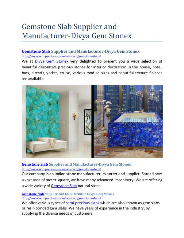 Agate Slabs Supplier and Manufacturer- Divya Gem Stonex Gemstone Slab Supplier and Manufacturer-Divya Gem