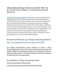 Allergy Immunotherapy Market Production and Demand Analysis 2025
