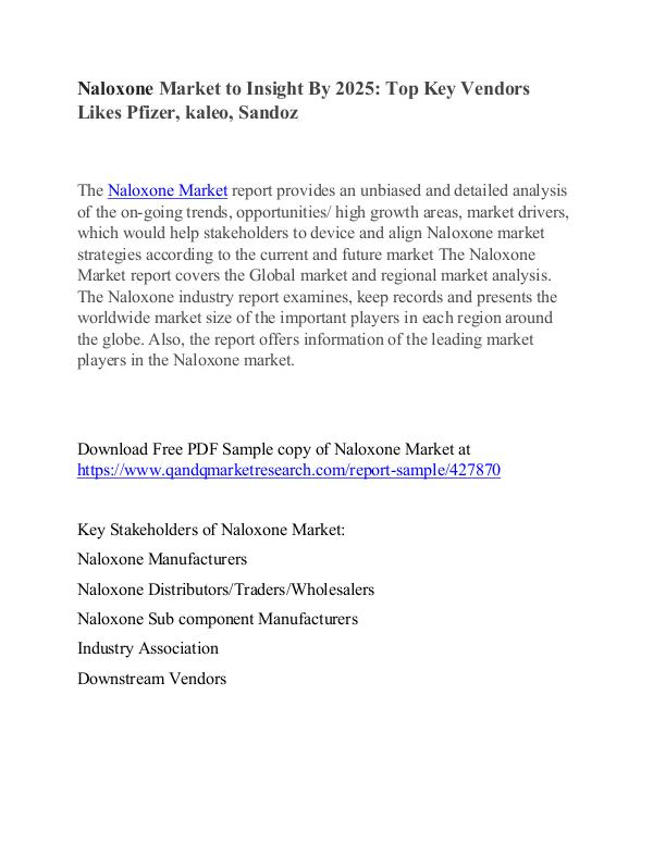Naloxone Market Industry Analysis Forecast 2024 Naloxone Market