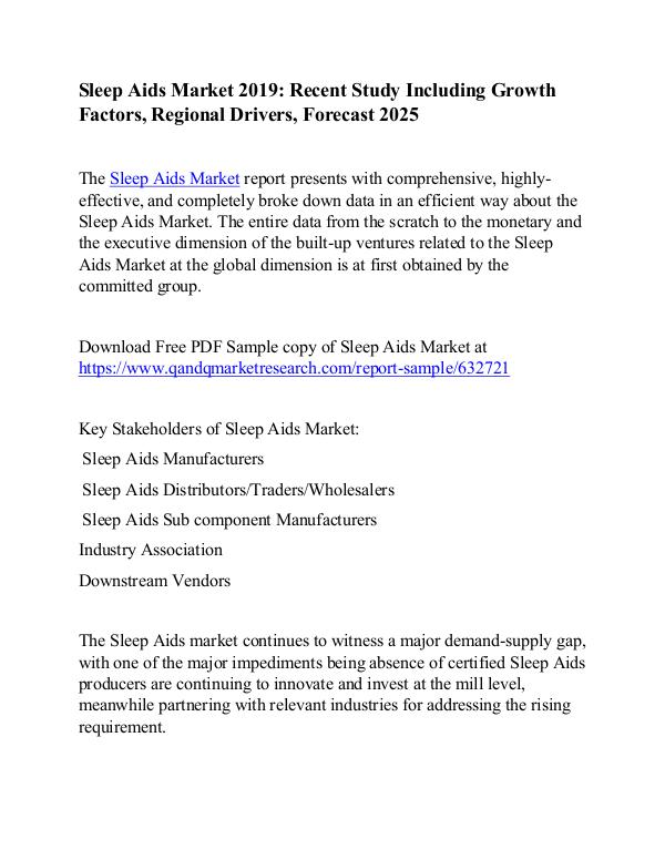 Sleep Aids Market Regional Drivers, Forecast 2025 Sleep Aids Market