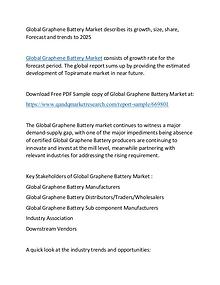 Global Graphene Battery Market growth, size, share, Forecast 2025
