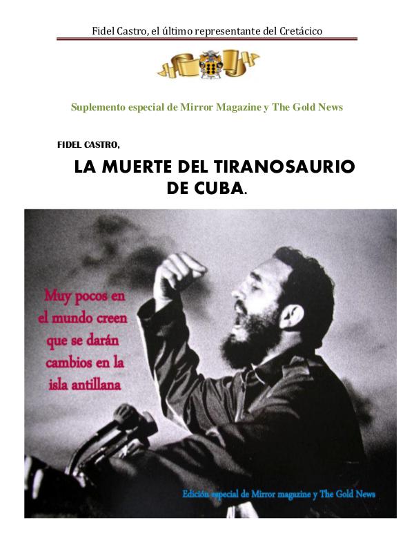 La muerte del tirano Fidel Castro Suplemento Fidel Castro
