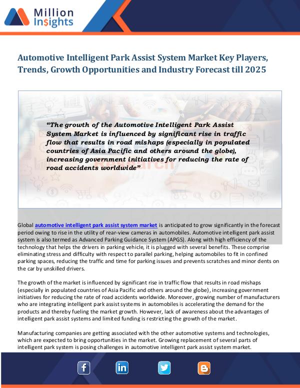 Automotive Intelligent Park Assist System Market Automotive Intelligent Park Assist System Market